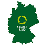 Beratungsstellenleiter bundesweit Silhouette von Deutschland mit Steuerring Logo