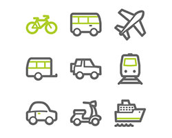 Web icons von Verkehrsmittelns