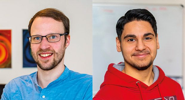 Micha Ridderbusch, Kaufmann Büromanagement (links) und Rojhat Dogan, studentischer Mitarbeiter (rechts)