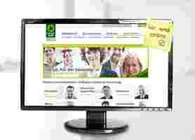 Auf einem PC-Bildschirm ist die neue Karriere-Seite mit den Markenbotschaftern des Lohnsteuerhilfevereins Steuerring dargestellt.